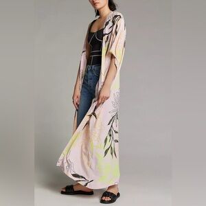 Anthropologie Women's Bel Kazan Marielle Kimono Pink O/S